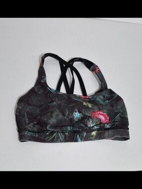 Lululemon Floral Strappy Sports Bralette - Black & Pink